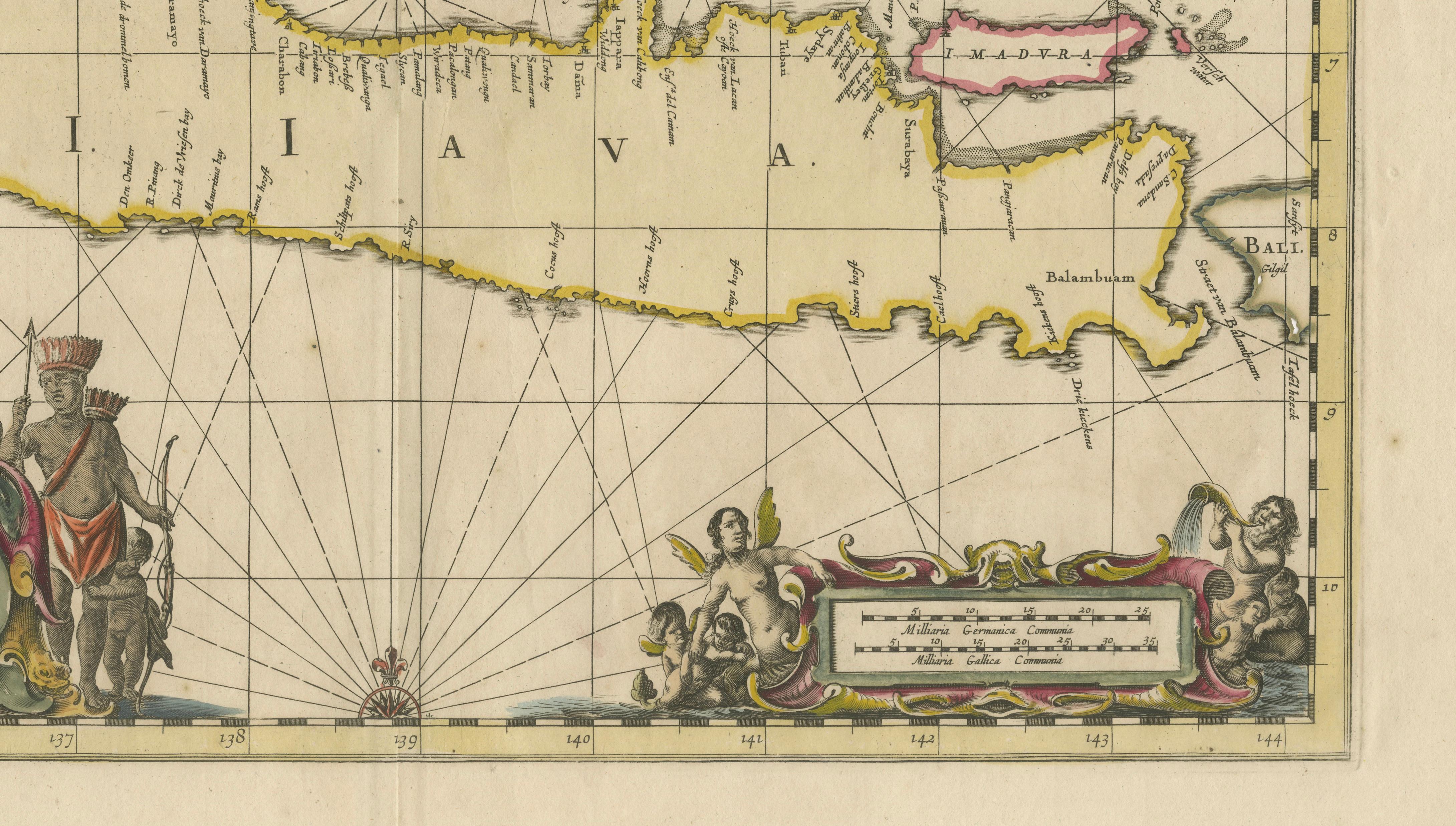 Antique Map of Java, Sumatra & Borneo – Dutch East Indies Sea Chart c.1700