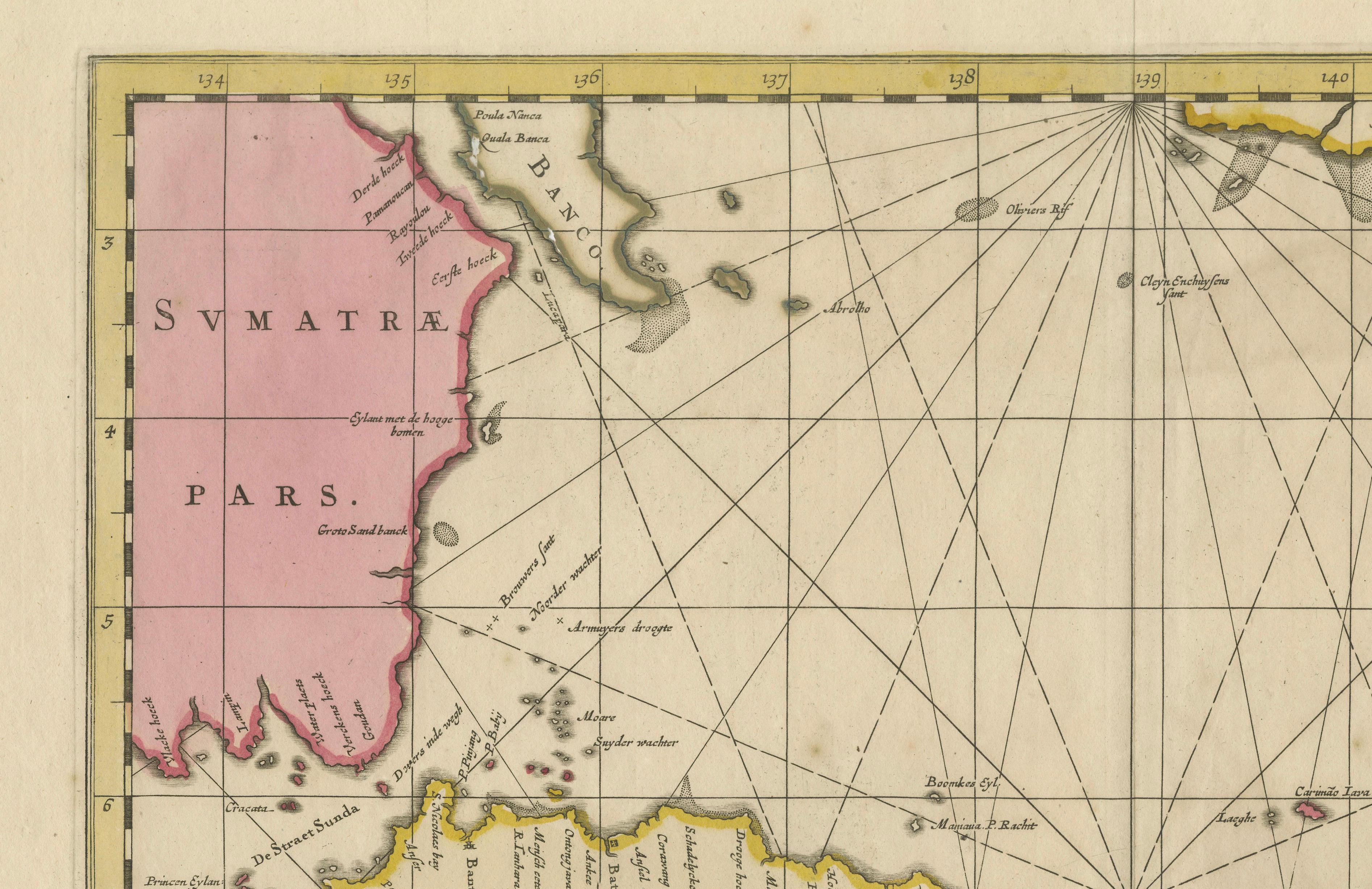 Antique Map of Java, Sumatra & Borneo – Dutch East Indies Sea Chart c.1700
