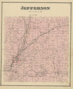 Antique Map of Jefferson County 'Ohio' by Titus, 1871
