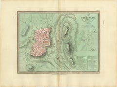 Antique Map of Jerusalem and the Surrounding Country, Wyld, 1823