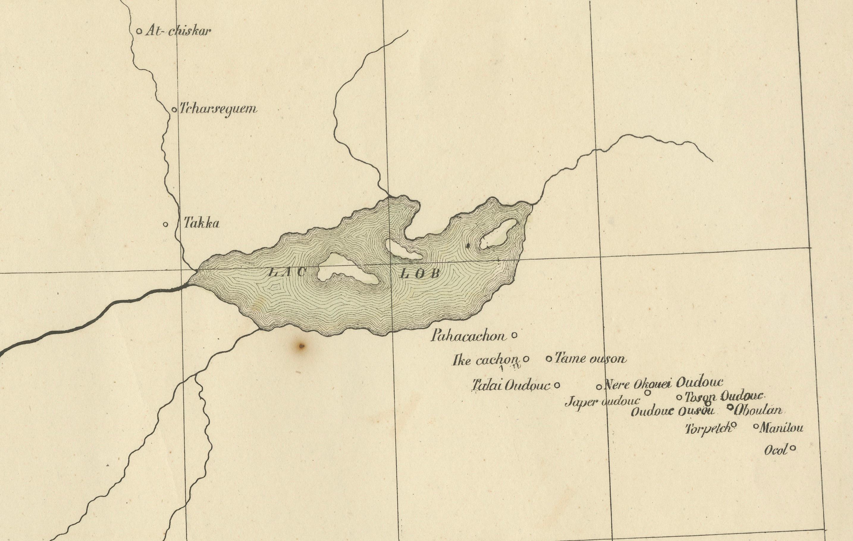 Mapa antiguo de Kalmykia - Litografía de Vandermaelen de Asia Central, 1827 Grabado en venta