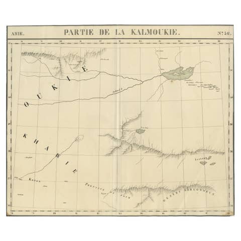 Antique Map of Kalmykia – Vandermaelen Lithograph of Central Asia, 1827
