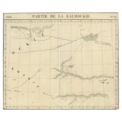 Mapa antiguo de Kalmykia - Litografía de Vandermaelen de Asia Central, 1827