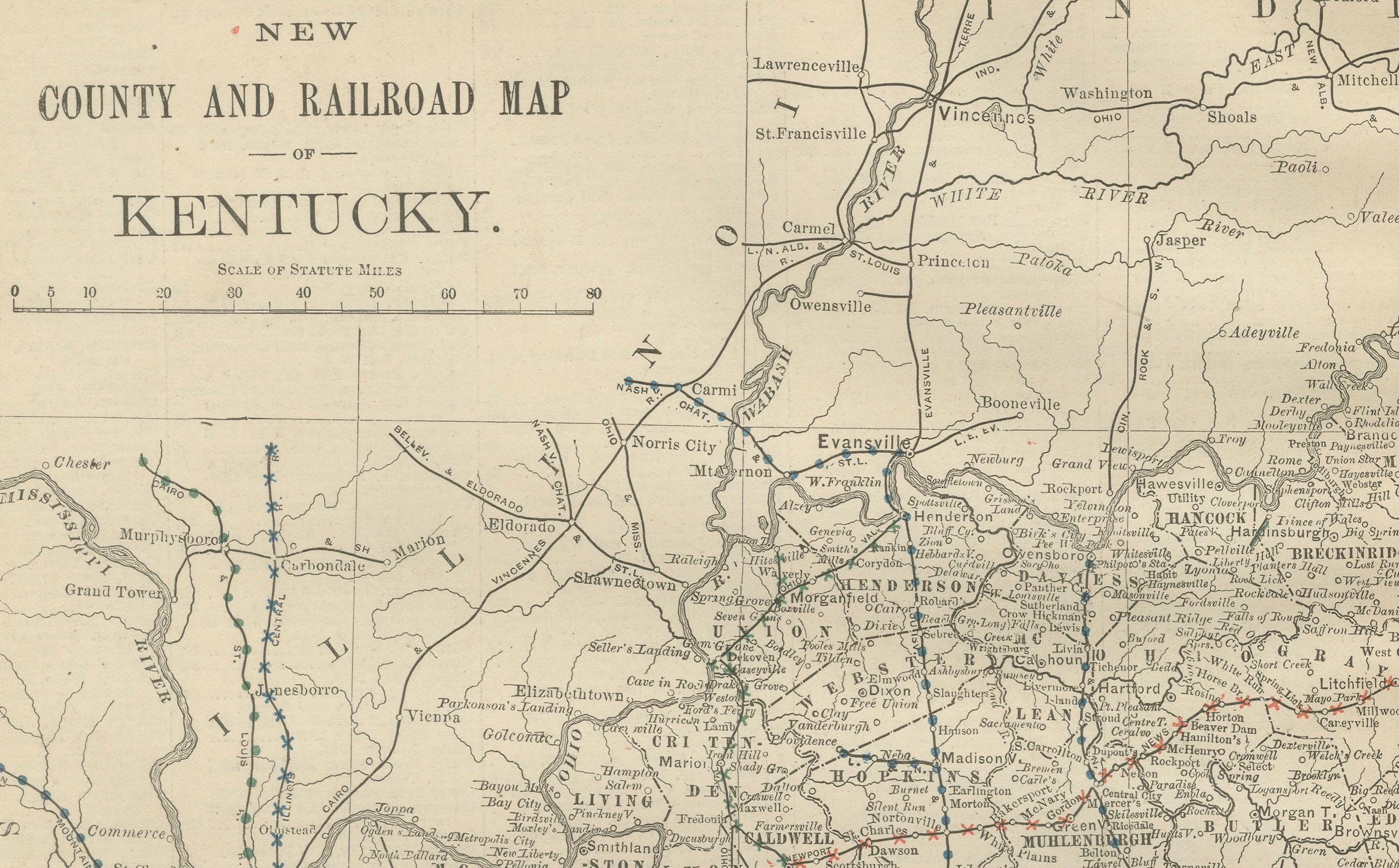Antique Map of Kentucky & Tennessee – The Bluegrass & Volunteer States, 1888

This antique engraved map of Kentucky and Tennessee, published in 1888 by Rand, McNally & Co. in Chicago for their Improved Indexed Business Atlas and Shippers Guide,