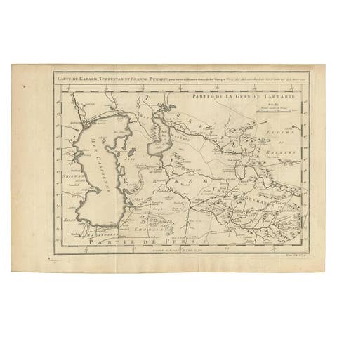 Antique Map of Khwarezm, Turkestan and Great Bukhara by Bellin, '1749'