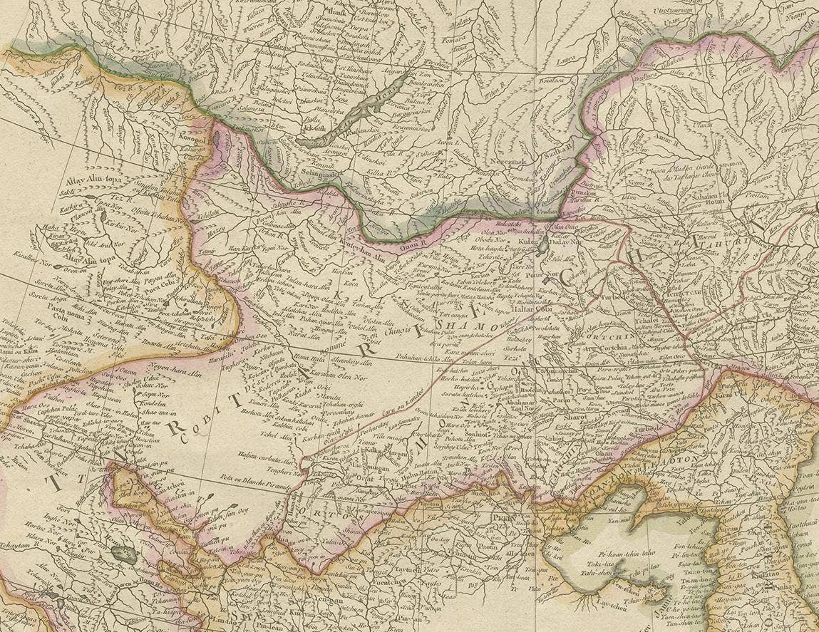 Antique Map of Korea and Southern China by Bonne '1771'