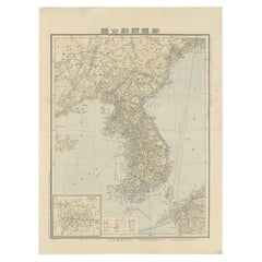 Vintage Map of Korea by Kozaki, 1903