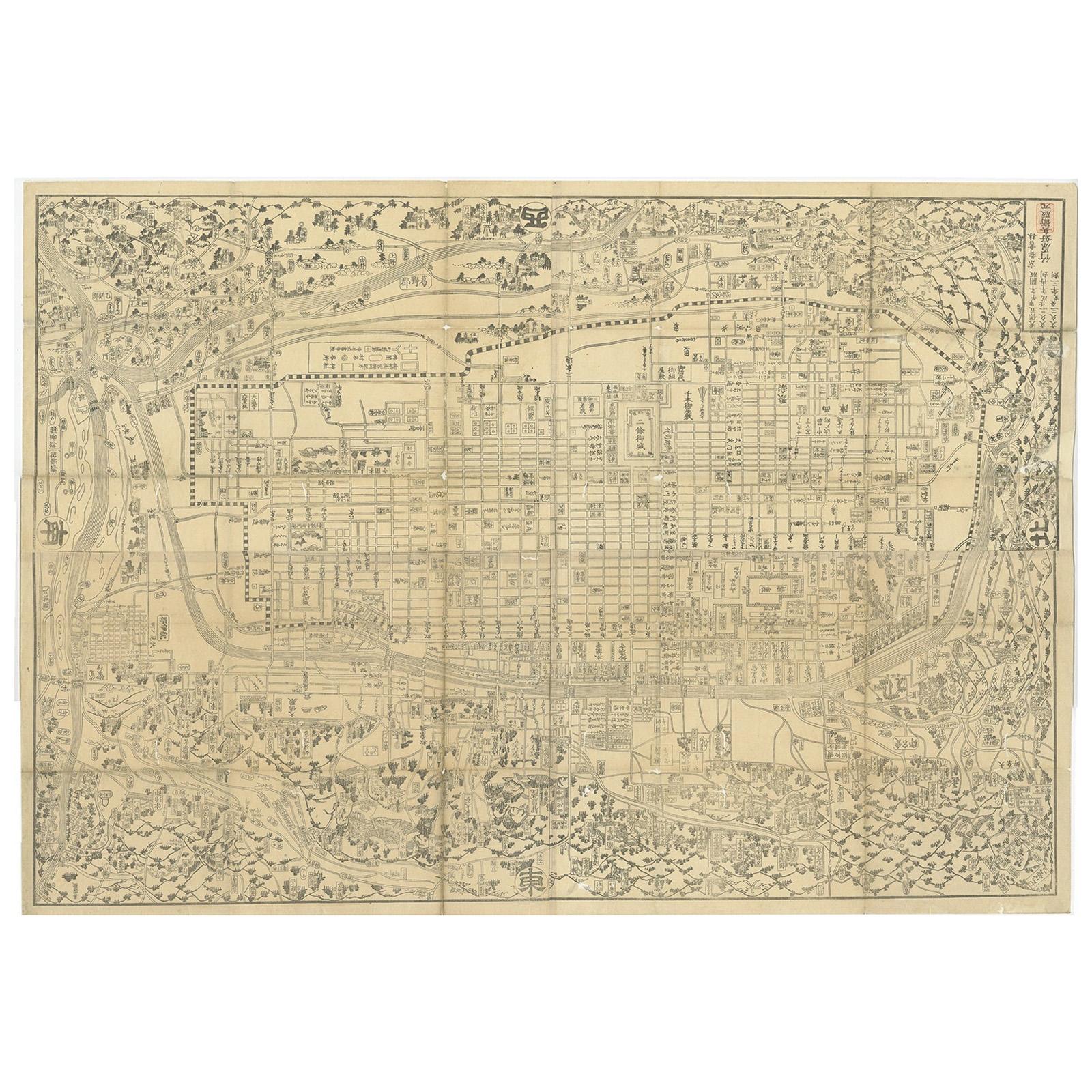Antique Map of Kyoto 'Japan' Published in 1833