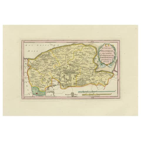 Antique Map of Leeuwarden and Dokkum, Friesland by von Reilly, 1791