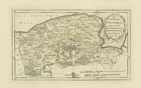 Antique Map of Leeuwarden and Dokkum, Friesland by von Reilly, 1791