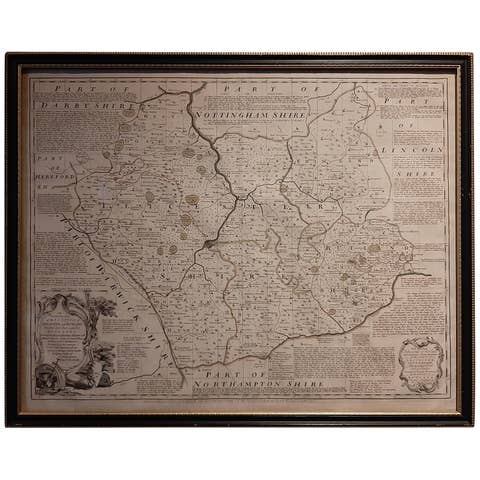 Antique Map of Leicester and Rutland by Tinney & Sayer, 'circa 1756'