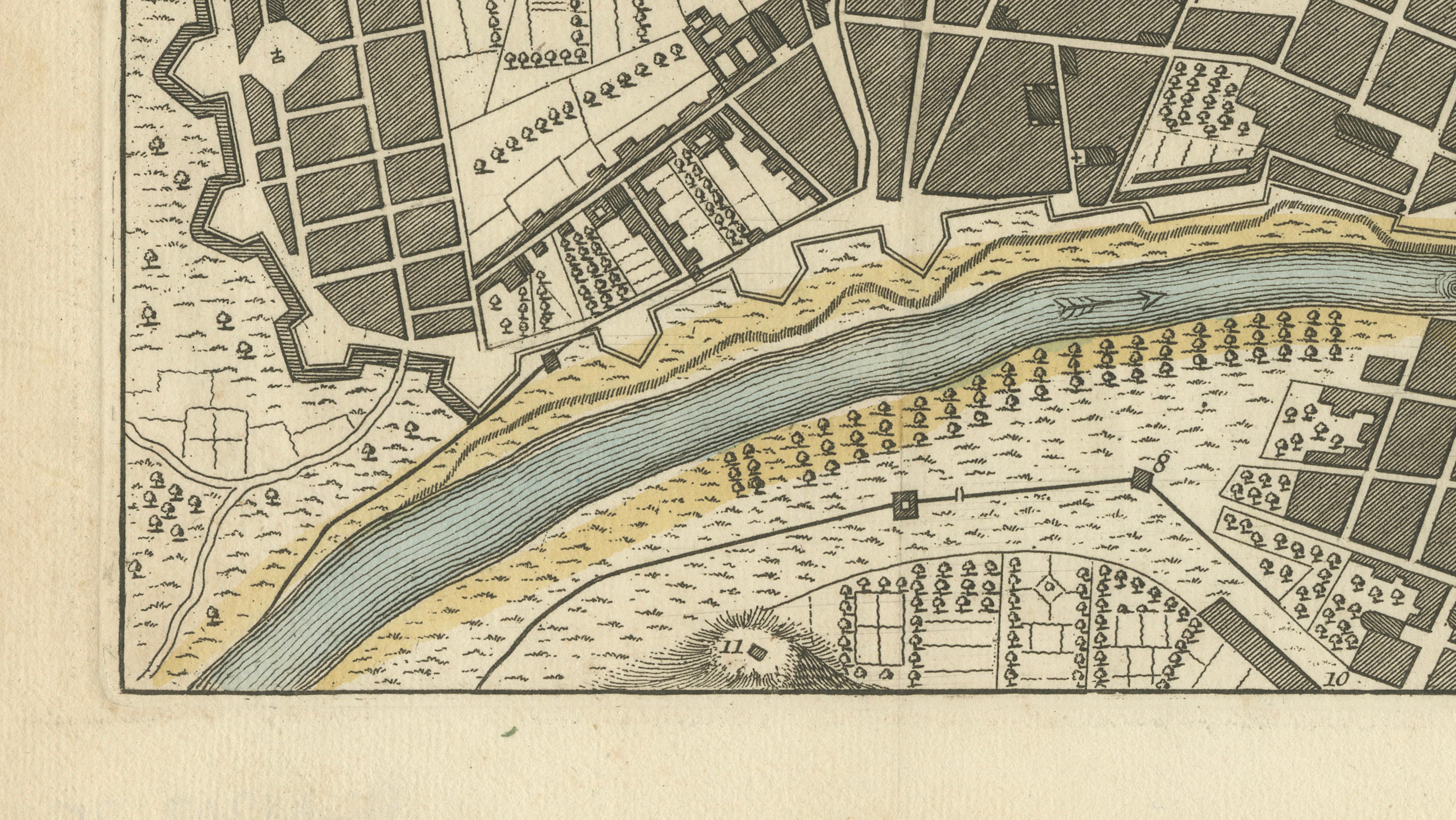 Antique Map of Lima Peru by Isaak Tirion – City Plan with Fortifications, 1769