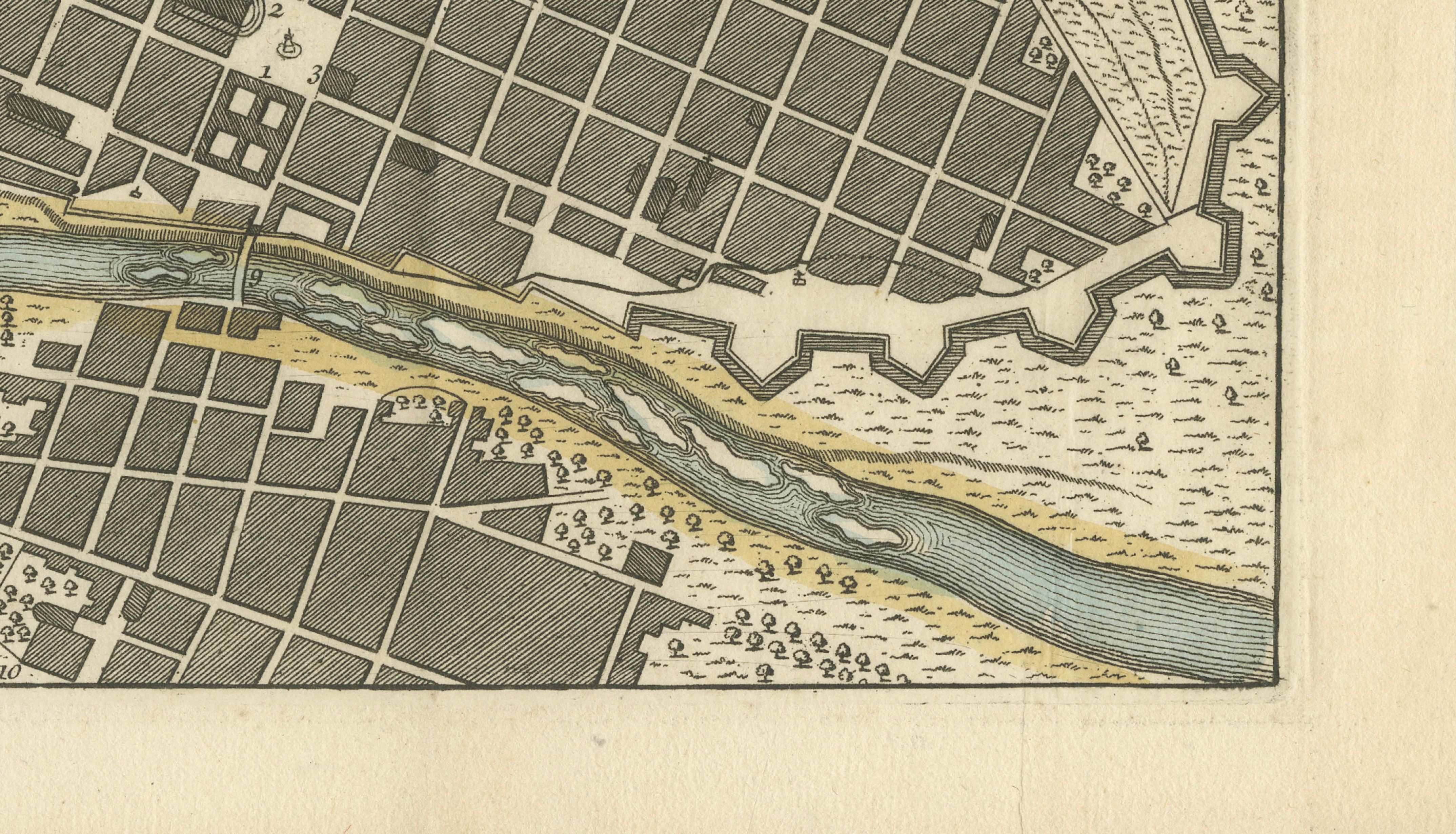 Antique Map of Lima Peru by Isaak Tirion – City Plan with Fortifications, 1769