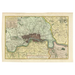 Antique Map of London by Tirion '1754'