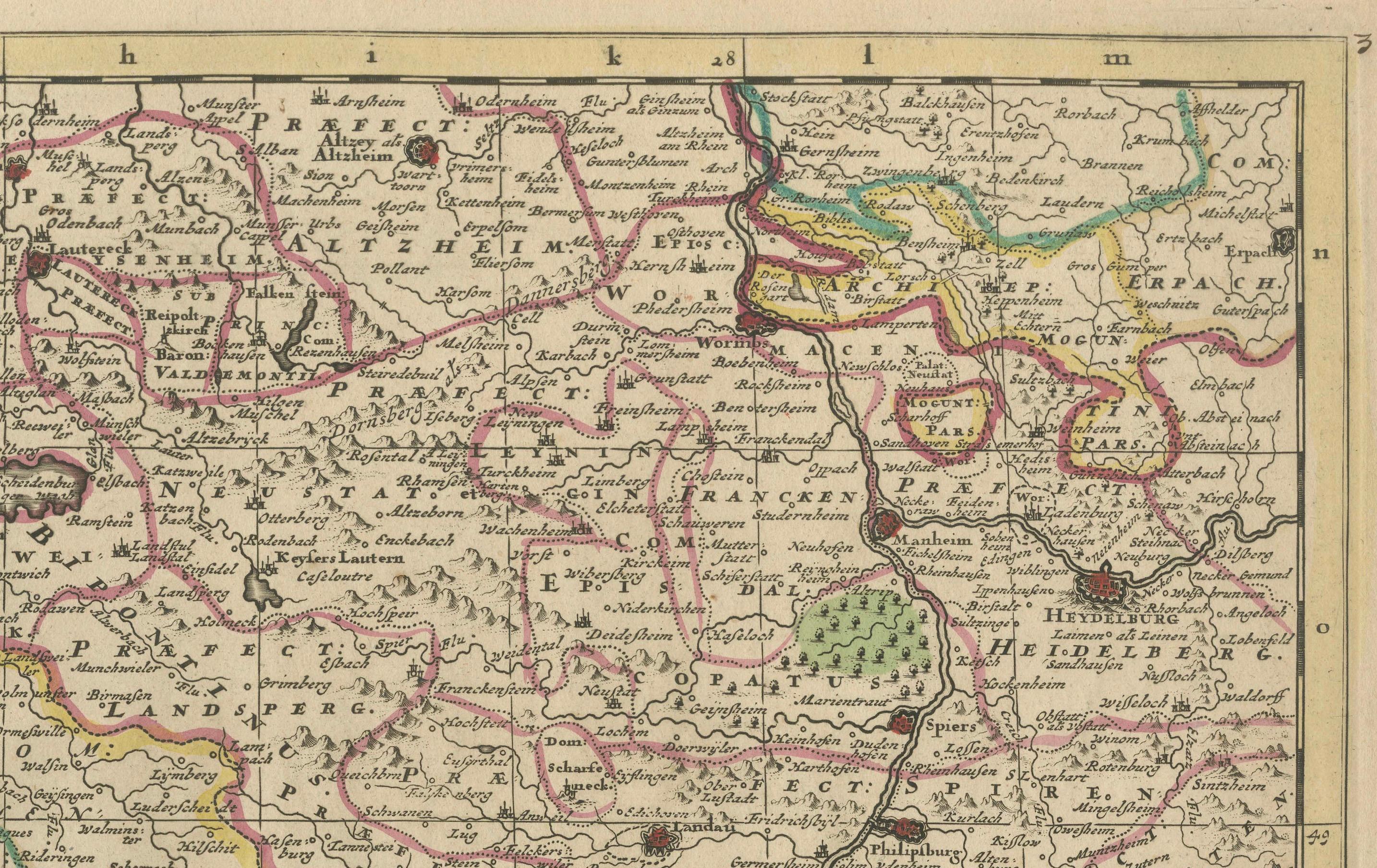 Mapa antiguo de Lotaringia (Lorena) por Danckerts, c. 1700 - Coloreado a mano principios del siglo XVIII en venta