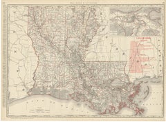 Antique Map of Louisiana, The Pelican State, Rand McNally, 1899