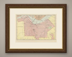 Antique Map of Louisville, Kentucky, on the Ohio River, Rand McNally, 1899