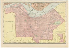 Antique Map of Louisville, Kentucky, on the Ohio River, Rand McNally, 1899