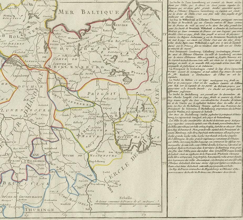 Antique Map of Lower Saxony by Clouet, 1787