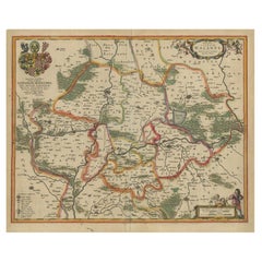Mappa antica della Bassa Slesia del famoso cartografo Blaeu, 1650 ca.