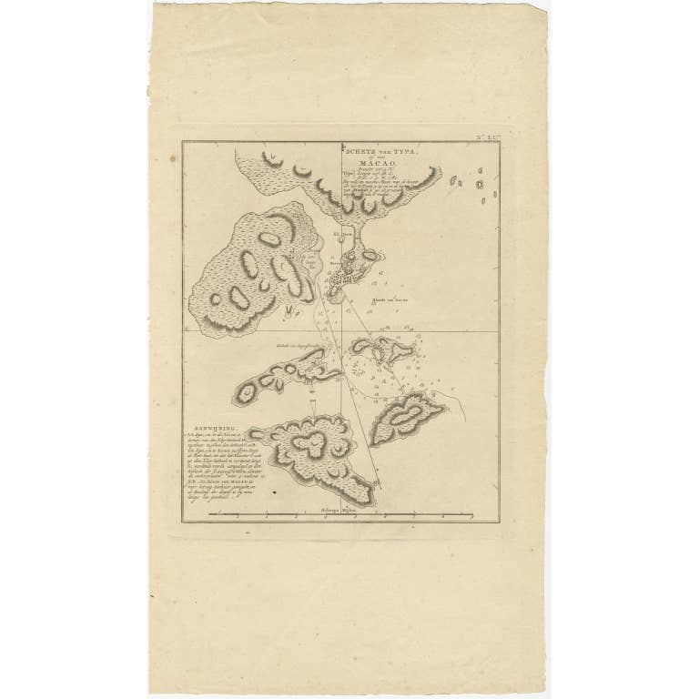 Antique Map of Macao and Surroundings by Captain Cook, 1803