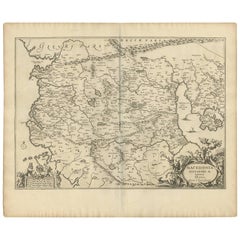 Antique Map of Macedonia by J. Janssonius, circa 1650