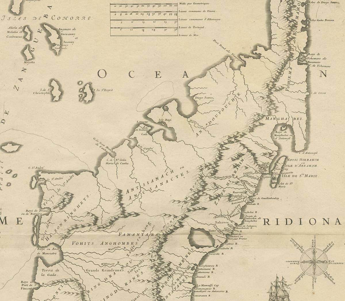 Antique Map of Madagascar by Mariette 'c.1670'