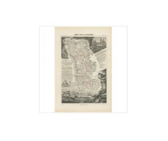 Antique Map of Manche ‘France’ by V. Levasseur, 1854