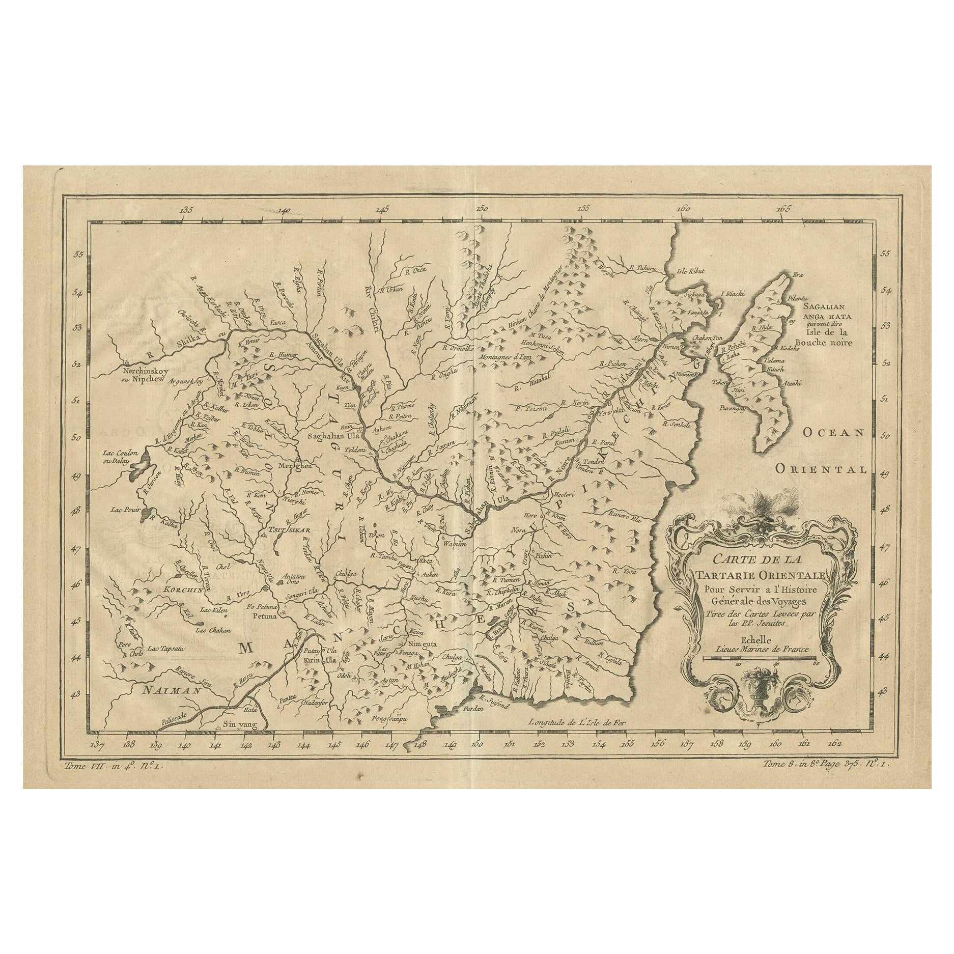 Mappa antica della Manciuria e della parte nord-orientale della Tartaria