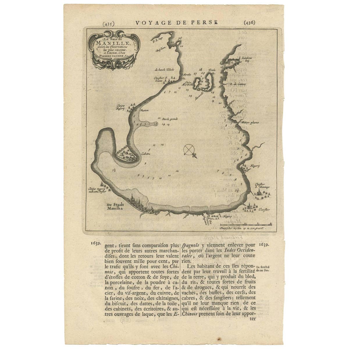 Antique Map of Manilla Bay Philippines by P. van der Aa, 1719