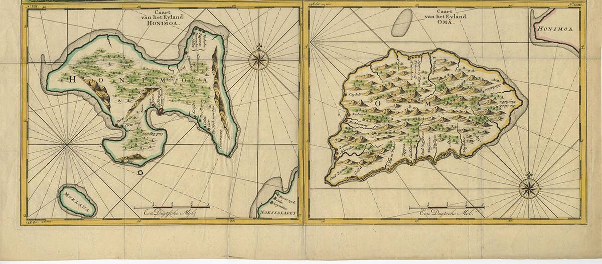 Antique Map of Manipa, Nusa-Laut, Saparua & Haruku 'Indonesia' by F. Valentijn