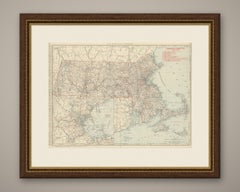 Antique Map of Massachusetts, The Bay State, Rand McNally, 1899
