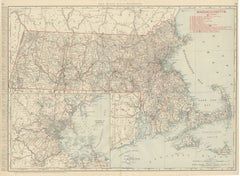 Antique Map of Massachusetts, The Bay State, Rand McNally, 1899