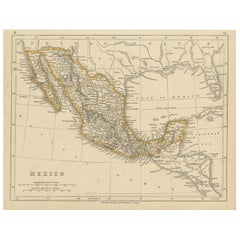 Antique Map of Mexico by Lowry '1852'