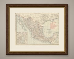Antique Map of Mexico, with Valley of Mexico Inset, Rand McNally, 1899