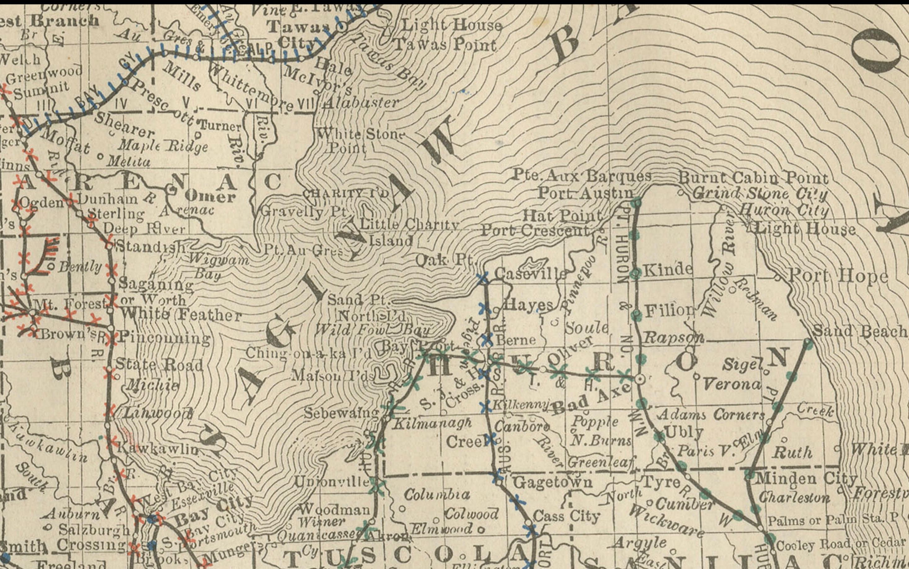 Antique Map of Michigan – The Wolverine State with Railroads & Counties, 1888

This antique engraved map of Michigan, published in 1888 by Rand, McNally & Co. in Chicago for their Improved Indexed Business Atlas and Shippers Guide, provides a