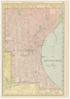 Antique Map of Milwaukee, The Cream City, Rand McNally, 1899