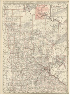 Antique Map of Minnesota, The North Star State, Rand McNally, 1899