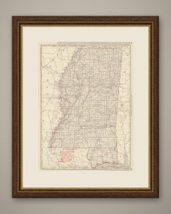 Antique Map of Mississippi, The Magnolia State, Rand McNally, 1899
