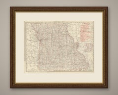 Antique Map of Missouri, The Show-Me State, Rand McNally, 1899