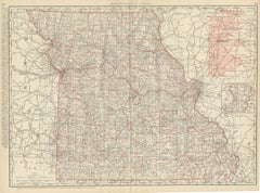 Antique Map of Missouri, The Show-Me State, Rand McNally, 1899
