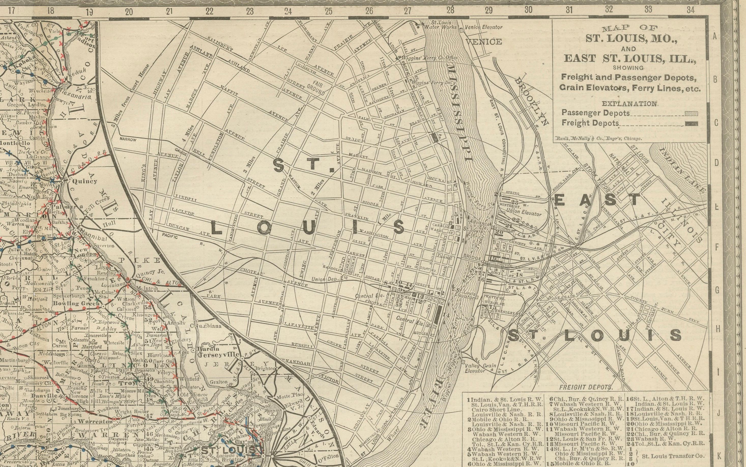 Antique Map of Missouri – The Show-Me State with St. Louis Inset, 1888 For Sale 2