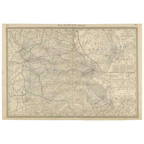 Antique Map of Missouri – The Show-Me State with St. Louis Inset, 1888