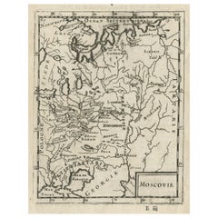 Mapa antiguo de Ucrania y Rusia actuales titulado Moscovie "Moscú", ca.1683
