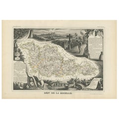 Antique Map of Moselle ‘France’ by V. Levasseur, 1854