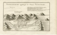 Antique Map of Nagasaki – Nangasacki Called Tchangki by the Chinese, circa 1790