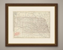 Antique Map of Nebraska, The Cornhusker State, Rand McNally, 1899
