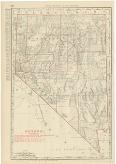 Antique Map of Nevada, The Silver State, Rand McNally, 1899