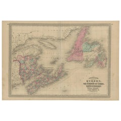 Mapa antiguo de Nueva Brunswick, Nueva Escocia y alrededores por Johnson, 1872
