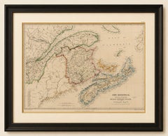 Antique Map of New Brunswick, Nova Scotia, Prince Edward Island and Canada East